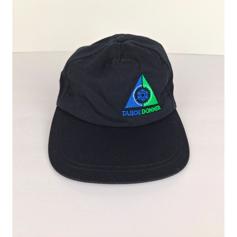Tahoe Donner Ski Center Employee Cap Hat Black Adjustable Embroidered